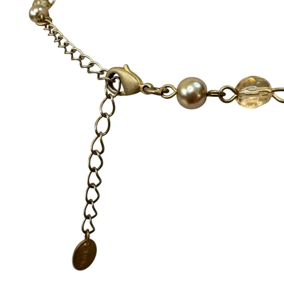 Claire’s Vintage-Style Gold Pearl & Crystal Drop Necklace – Mob Wife Glam Y2K - Picture 3 of 6